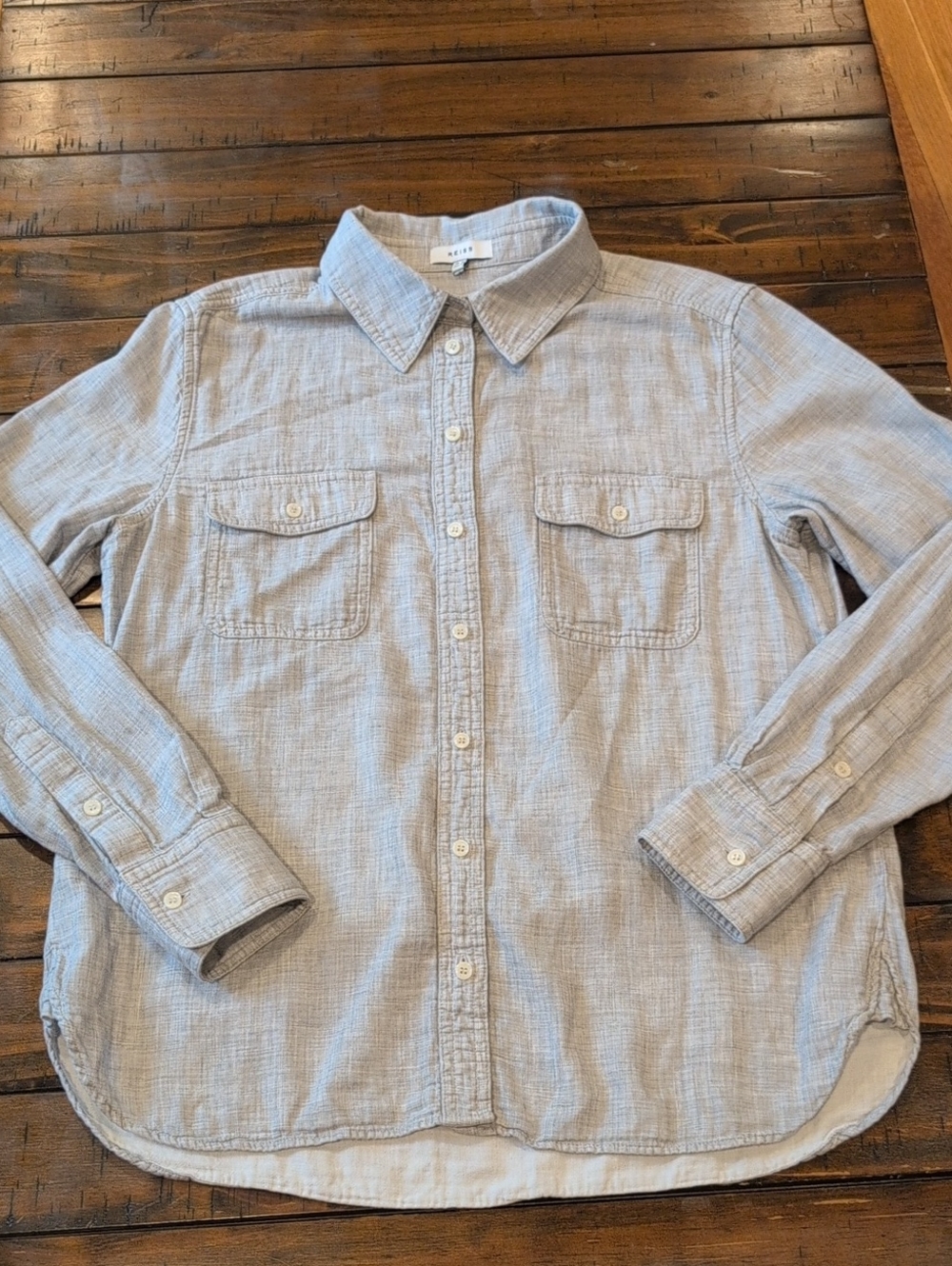 Reiss Mimi Twin Pocket Cotton Button Down Long Sleeve - Picture 3 of 9